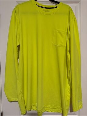 Arctic Cool Men's Long Sleeve Performance Pocket Tee - Neon Yellow